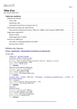 Tête d`or - Data BNF
