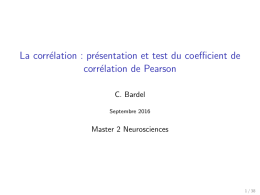 La corrélation : présentation et test du coefficient de
