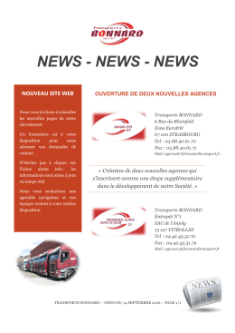 NEWS - NEWS - NEWS - Transports Bonnard