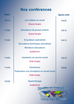 Nos conférences - IRTS Aquitaine