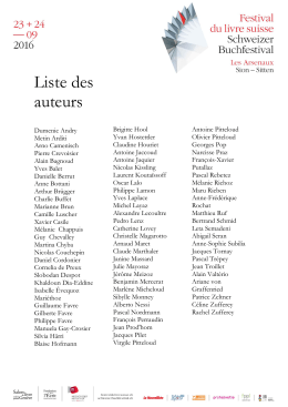 Liste des auteurs - festival du livre Suisse