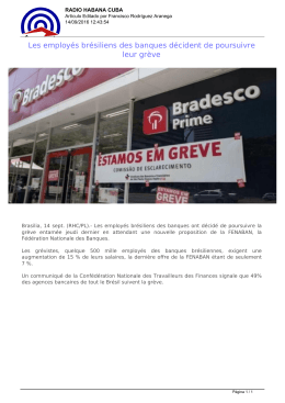 Les employés brésiliens des banques décident de poursuivre leur