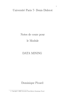 Université Paris 7- Denis Diderot Notes de cours pour le Module
