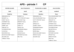 APS – période 1 CP - Villiers en Plaine