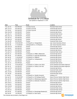 Schedule for U12 Boys - Huntsville