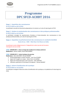 Programme DPC SFCD