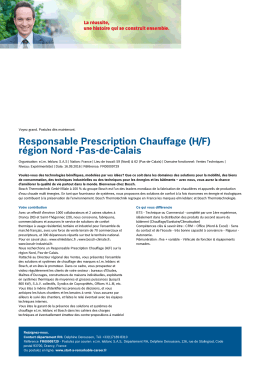 Responsable Prescription Chauffage (H/F) région Nord -Pas