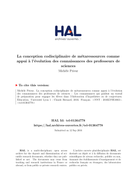 La conception codisciplinaire de métaressources - HAL