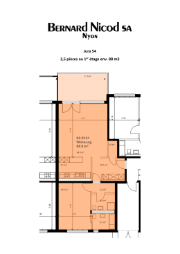 Jura 54 2,5 pièces au 1er étage env. 88 m2