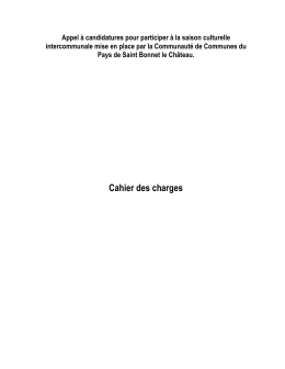 Cahier des charges - Communauté de communes du Pays de Saint