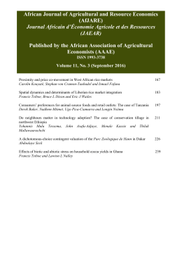 Contents - The African Journal of Agricultural and Resource