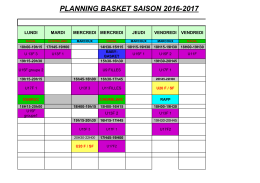 PLANNING BASKET SAISON 2016-2017