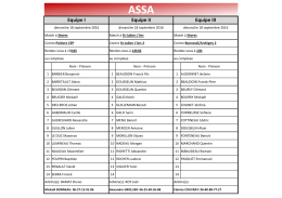 ASSA Equipe II Equipe III Equipe I