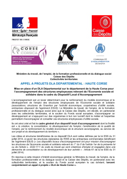 Appal à projet DLA départemental de la Haute-Corse