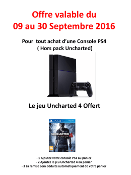 Le jeu Uncharted 4 Offert