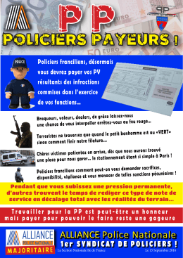 policier payeurs - Alliance Police Nationale