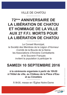 72ème anniversaire de La LiBÉraTiOn de CHaTOU eT HOMMaGe