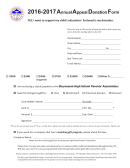 2016-2017 Annual Appeal Donation Form