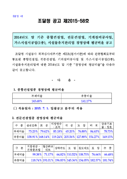 조달청 공고 제2015-58호