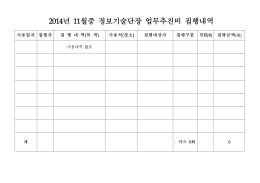 2014년 11월중 정보기술단장 업무추진비 집행내역