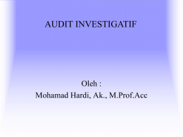 Audit Investigatif oleh Inspektur I