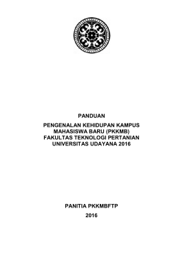 buku pedoman pkkmb 2016 - Fakultas Teknologi Pertanian