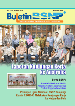Buletin BSNP Edisi 1 Tahun 2016