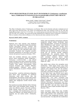 Jurnal Farmasi Higea, Vol.3, No. 2, 2011 74 PENGARUH EKSTRAK