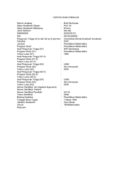 contoh isian formulir - P3G FKIP UMS