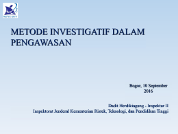 Metode Investigatif dalam Pengawasan oleh Inspektur II
