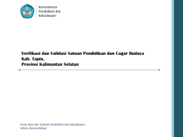 Verifikasi dan Validasi Satuan Pendidikan dan Cagar Budaya Kab