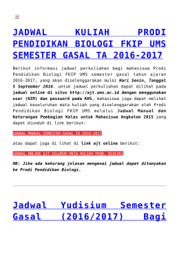 (2016/2017) Bagi Maha - Pend Biologi FKIP UMS