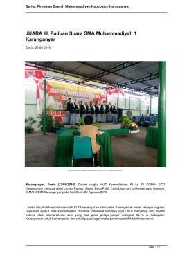 Berita 7098_JUARA III, Paduan Suara SMA Muhammadiyah 1