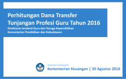 Perhitungan Dana Transfer TPG 2016