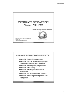 PRODUCT STRATEGY Case : FRUITS