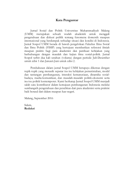Kata Pengantar - Ejournal UMM - Universitas Muhammadiyah Malang