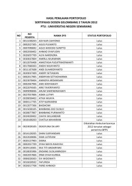 Hasil Serdos Gel 2 PTU Unnes - Universitas Negeri Semarang