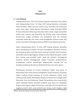 bab I - Dinas Kesehatan Pemerintah Provinsi Kalimantan Selatan