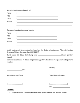 Form Surat Kuasa - Universitas Brawijaya