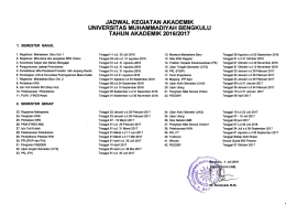 Kalender Akademik 2016/2017 - Universitas Muhammadiyah