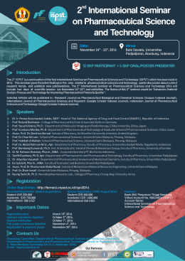 2 International Seminar on Pharmaceutical Science and Technology