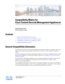 Compatibility Matrix for Cisco Content Security Management