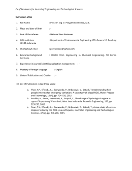 CV of Reviewers for Journal of Engineering and
