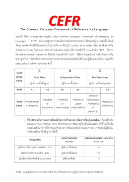 The Common European Framework of Reference for Languages ABC