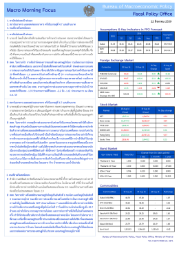 MacroMorning Focus ประจำวันที่ 22 ส.ค. 59