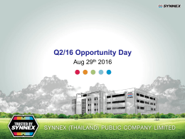 Q2/16 Opportunity Day