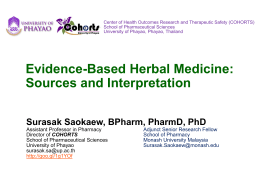 Evidence-Based Herbal Medicine: Sources and Interpretation
