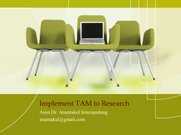 Implement TAM to Research
