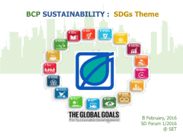 BCP SUSTAINABILITY : SDGs Theme