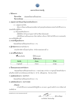 แผนงาน/โครงการของรัฐ 1. ชื่อโครงการ ชื่อภาษาไทย